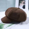 Basker Brown Fashion Sboy Caps Women Gatsby Cap Octagonal Baker toppade basker som kör hatt kvinnlig målare motorhuv