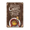 Vintage Fresh Coffee Capé Placa Metal Tin Sign Retro Drink Coffee Poster Wall Stickers para cafe loja Restaurante Decoração de quarto de casa 30x20cm W03