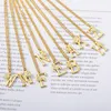 Pendanthalsband Inledande A-Z-bokstavshalsband för kvinnor med Crystal Flower Gold Chain Charm Alphabet Jewelry Christmas Gifts