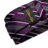 Krawaty nowy projektant fioletowe paski krawaty dla mężczyzn wesele krawat luksusowy krawat pierścień broszka 100 jedwabny krawat zestaw prezent dla mężczyzn DiBanGu J230227