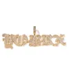 Collier d'épissure de grandes lettres anglaises anciennes hip-hop personnalisé avec pendentif en lettres de diamant bijoux de mode personnalisés personnalisés