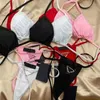 Kvinnors designer sommarstrand baddräkt mode sexig underkläder badkläder split bikini storlek s-xl