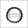 Beaded Mens and Womens Beads Armband Elastic Natural Stone Yoga Volcanic Lava Rock Round Loose Ball Drop Delivery Smycken Armband Dh61C