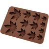 12 grade silicone bordo folhas de folhas folhas de molde de chocolate molde de cubo de gelo bolo molde DIY moldes de cozinha moldes de cozinha th0634