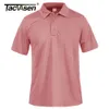 Heren Polos Tacvasen Zomer Adempolo Polo T-shirts Heren Korte mouw T-shirt Quick Dry Army Team Work Golf T-shirt Tops Wandelkleding 230228