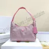 Diseñador Hobo Re-Edition 2000 Bolso de hombro de nylon Italia Milano Marca Mujer Saffiano Cuero Diamante Bolsos para axilas Lady Half Moon Bolso Luxurys