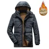 Masculino para baixo 2023 inverno outono homens espessos lã quente com capuz de parques grandes bolsos grandes casuais espessos de jaquetas longas tamanho 8xl