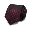 Neck Ties Luxury Brand Dark Red Plaid Ties for Men 7 CM Casual High Quality Formal Business Work Suit Shirt Necktie Male Gift J230227