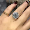 Womens Diamond Ring Fashion Flowers Moissanite Rings Jewelry Wedding Engagement Ring For Women