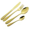 Dijksets Zwart zilverware Set bestek Keermessen Fork Coffee Dessert theelepels Roestvrij staal Floet Keuken Home Tafelware