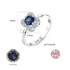 European style colorflu gemstone flower s925 silver ring micro-set shiny zircon fashion sexy women ring wedding jewelry accessories