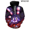 Men's Hoodies Sweatshirts Fnaf Pullover Long Sleeve 3D Printed Fashion Men Women Children Streetwear Boy Girl Kids Casual Tops 230227