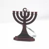 Keychains Joodse religie Menorah Antiek koper vergulde/antieke bronzen vergulde sleutelketen