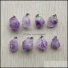 car dvr Charms Natural Stone Amethyst Irregar Shape Pendants For Healing Crystals Stones Jewelry Making Drop Delivery Findings Components Dhfgq