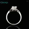 Rings Rings Giaoqi S925 Sterling Silver 1 Round Exclude D Clot Diamond Moissanite Meet Love Wedding Ring for Female Jewelry