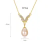 Glanzende zirkoon vlinder zoetwater parel S925 zilveren hang ketting Koreaanse mode zoete vrouwen luxe ketting sieraden accessoires