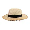 Geniş Memlu Şapkalar 2022 Yeni Kadınlar Doğal Geniş Brim Burr Rafia Hasır Şapkalar Saçak Kadınlar Düz Büyük Plaj Yaz Kavanları Büyük Saman Kap Chapeau G230227