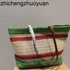 2023 Designer Nieuwe Summer Straw Women Splice Tote Bag Schouder Damestas Kleur Contrast Fashion Women's Handtas