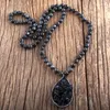 Подвесные ожерелья RH Fashion Boho Jewelry Stone 86 см бусинки завязанные камни с мощеным от рука