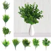 Flores decorativas 1pcs Plantas falsas Fern Grass Wedding Water Decor Outdoor Decor de folha verde Plante de plástico artificial para decoração de jardim em casa