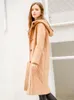 Femmes laine mélanges mode coréenne velours Trench manteau pour femmes Streetwear bureau dame Trenchcoat Vintage Brwon hiver