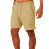 Short homme décontracté mode lin haute qualité lin couleur unie pantalon court mâle été plage respirant 230228