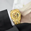 Zegarstok na rękę Relogio Masculino wlisth jakość kwarc-Watchetka wykwintna 3D rzeźbia smok zegar męski diamentowy diament Luminous Man Hect2