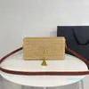 Kate Straw Crossbody Bag Lafite Grass Bag Chain Messenger Handbags Weave Handbag Women FLap Wallet Tassel Long Strap 26cm 022