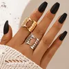Cluster Rings Couple Ring Set Trendy Geometric Knuckle For Women Men Lover Friendship Engagement Wedding 2023 Trend Jewelry Gifts
