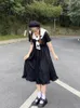 Feestjurken Qweek Japanse Harajuku Sailor kraag kawaii lolita jurk vrouwen preppy stijl ruches boog midi 2023 herfst Koreaanse mode