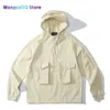 Giacche da uomo 21SS pezzo fantasma grembiule giacca a vento in nylon con cappuccio fascia da braccio cappotto da uomo giacca casual da esterno tuta da jogging top T230228
