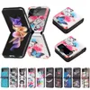 Motifs Cas Pour Samsung Galaxy Z Flip 4 3 S23 Ultra Plus Portefeuille En Cuir Fleur Fundas Téléphone Cas