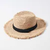 Breda randen hattar kvinnor sommar raffia sol hattar nya i strandhattar fedora fest hatt utomhus brittiska topp strå hattar damer panama visor g230227