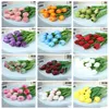 Decorative Flowers Wreaths 31PCS/LOT PU Mini Tulip Artificial Flower Real Touch Wedding Floral Bouquet Christmas Home Party Decoration Gifts 230227