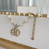 Drill the pearl necklace 18 Style Wholesale Luxury Designer Pendant Necklaces Brand Double LetterChain 18K Gold Plated Crysatl Rhinestone Sweater