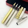 Fountain Pens MSS Santos de CT Top Quality Matte Metal Barrel Roller Ball Ballpoint Pen With Serial Number Writing Smooth Luxury Stationery 230228