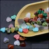 Stone 10Mm Flat Back Assorted Loose Heart Shape Cab Cabochons Beads For Jewelry Making Wholesale Drop Delivery Dh90O