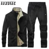 Men's Tracksuits Brand New Men Fleece Suit TwoPiece Silver Fox Velvet Winter Thick Warm Suit Lamb Velvet Suit Casual Tracksuit Large Size 8Xl Z0224