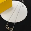 Luxury Designer Pendant Chain Necklaces For Women Classic Sliver Metal Letter F Mens Jewelry Classic Necklace Fashion Love Gift 2302282BF