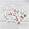 Temporary Tattoos Christmas Luminous Tattoo For Kids Fake Glowing In Dark Waterproof Stickers Xmas Decorations Drop Delivery Health Dhala