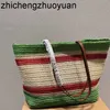 designer women's Summer new straw bag splicing shoulder bag large capacity Tote bag beach women's bag