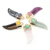 Hänge halsband naturliga stenhängen pennknivform ädelsten utsökta charm för smycken som gör diy halsband armband örhängen