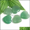 car dvr Stone 20Mm Small Green Aventurine Natural Heart Polished Healing Love Hearts Crystal Crafts For Home Decor Drop Delivery Jewelry Dhidd