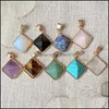 펜던트 목걸이 Reiki Healing Jewelry Natural Stone Quartz Pendum Lapis Opal Pink Crystal Pyramid Pendants Diy Earrings 여성 드롭 DH64I