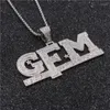 Pendant Necklaces Iced Out Letters Necklace Arrival God FAMILY MONEY Zircon Men's Charms Hip Hop Jewelry