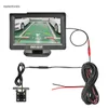 Mise à jour DIYKIT 4.3 pouces voiture miroir moniteur véhicule vue arrière inverse sauvegarde voiture LED caméra vidéo système de stationnement Installation facile voiture DVR