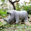 35x17cm Réaliste Rhinocéros En Peluche Jouets En Peluche Rhino Animaux En Peluche Poupées Doux Oreiller Infantile Retour Soutien Enfants Cadeau D'anniversaire Décor À La Maison LA537