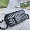 Designer Luxury Marmont Belt Bag 6999757 Coleções de diretor Niverse em Chevron White Chevron Matelasse Chain Strap Bags Top Quality
