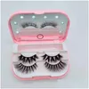 Outras maquiagem moda 3 pares Caixa de olhos falsos LED LED Caixa 3D Mink com entrega de espelho Drop Health Beauty Dhwam