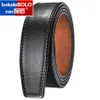 Riemen mannen hoogwaardige 100 koeien leer geen gesp 35 cm breed reële echte lederen riem zonder automatische buckle riem designer riemen z0228